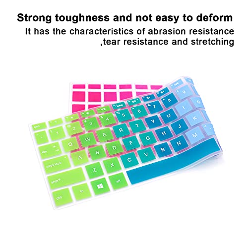 English Silicone Keyboard Cover for HP Envy x360 15.6''Series /2020 2019 Pavilion 15/Pavilion x360 15.6" Series/Envy 17 17.3" Series/Laptop 15t 17t 17-ca0011nr 17-by0040nr,Rainbow - color: Rainbow