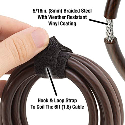 Master Lock Cable Lock, Python Adjustable Keyed Cable Lock, 6 ft. Long Cable, 2 Pack Mossy Oak Blaze Camouflage
