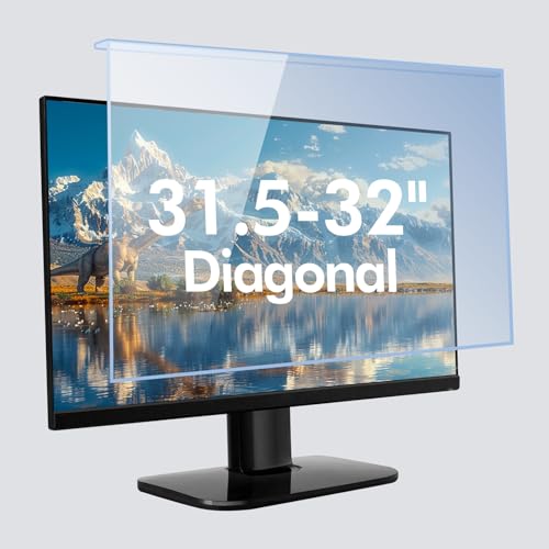 31.5-32 Inch Blue Light Filter for Computer Monitor, TV Computer Screen Blue Light Blocker Panel (28.5''x17.1''), Eye Protection Anti-Scratch HD Not Anti-Glare - size: for 31.5-32 inch monitors