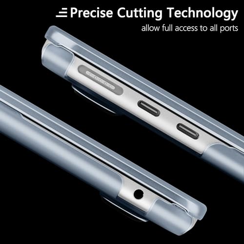 Batianda Matte Ultra-Thin New MacBook Air 13.6 inch Case 2022 2024 Model A2681 (M2)/ A3113 (M3) Durable Fingerprint-Resistant, Precision Fit, with TPU Keyboard Cover and OTG Adapter, Steel Blue