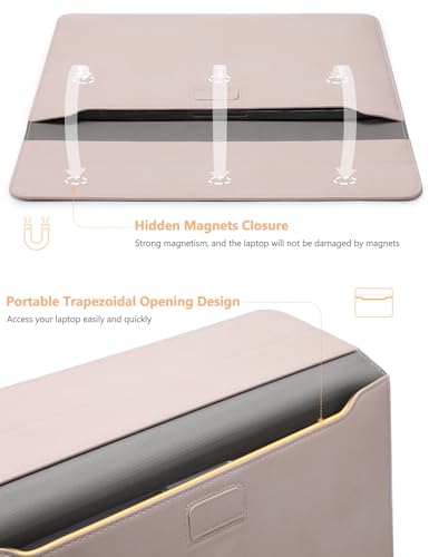HYZUO 13.3-14 Inch Laptop Case Sleeve with Stand Feature, Apricot | for MacBook Pro 14 M5/M4/M3/M2/M1 A3426 A3427 2026-2021, MacBook Pro/Air 13.3, 13.5 13.8 Surface Laptop,HP Spectre X360 13/14 - color: Apricot, size: 13.3-14 Inch
