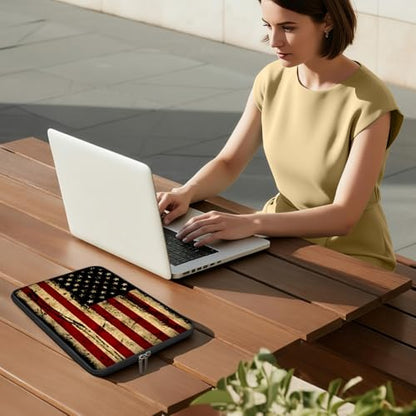 Laptop 13 inch Sleeve Case for MacBook Air 13-13.6 inch, Laptop Bag Cover for MacBook Pro 13" 14 inch, Shockproof Briefcase Travel Carrying Sleeve for 14" Chromebook HP Dell I US Flag - color: US Flag