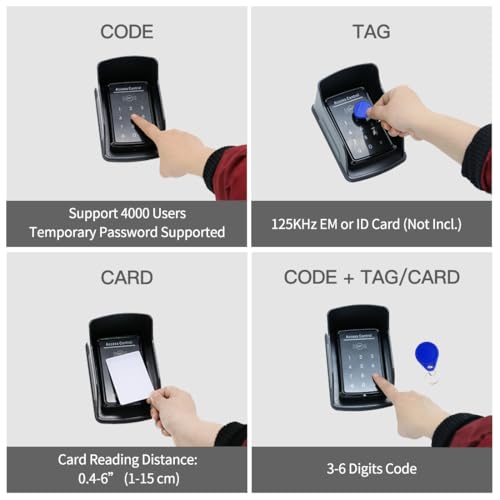 TOPENS TC175P Touch Panel Wired Keypad, Universal Keyless Entry Keypad DC 12V 24V for The Automatic Driveway Gate Opener, Magnetic Lock, Door Access Control System, Digital Code or RF ID Card