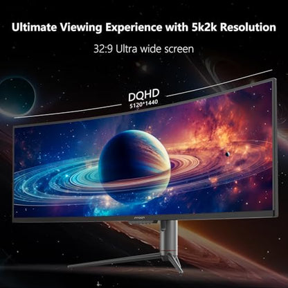 INNOCN 49" Curved 5K2K 5120 x 1440P 240Hz Computer Monitor, R1800-49C1S | HDR400, 99% sRGB, USB Type C, DisplayPort, HDMI, Built-in Speakers, Height/Tilt Adjustable - style: DQHD 240Hz