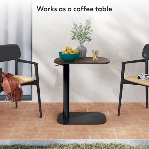 FLEXISPOT Adjustable C Table, Snack Side End Table Sofa Couch Bedside Table Laptop Cart TV Tray Night Stand for Small Space Side Table(23.6" W x 13.8" D,Rustic Brown) - color: Rustic Brown, size: 24x14