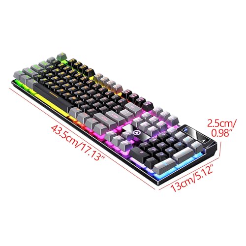 Gaming Keyboard, Wired Backlit Mini Keyboard, Ultra-Compact Anti-Ghosting No-Conflict Membrane Gaming Wired Keyboard for PC Laptop Windows Gamer (Black) - color: Black