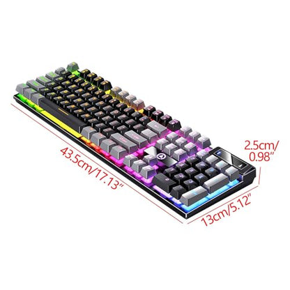 Gaming Keyboard, Wired Backlit Mini Keyboard, Ultra-Compact Anti-Ghosting No-Conflict Membrane Gaming Wired Keyboard for PC Laptop Windows Gamer (Black) - color: Black