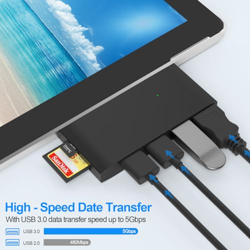 Surface Pro 6/Pro 5/Pro 4 Docking Station USB Hub with HDMI - Surface Pro 4/5/6 Accessories dongle SD Micro Card Memory Card Readers Dock, Surface Pro 4K HDMI Adapter with 1 x USB3.0 + 2 x USB2.0 Port - style: For Surface Pro 4/5/6