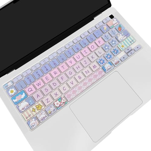 Cute Keyboard Cover for 2021 2020 MacBook Air 13 inch (Model: A2179 A2337) M1 Chip, Silicone Protective Skin, Cute Bunny - color: Cute Bunny