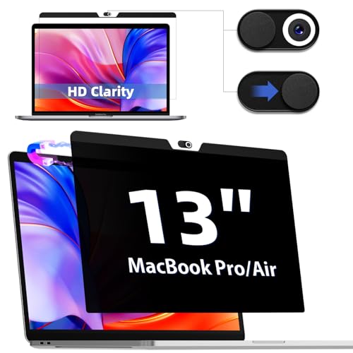 Magnetic Privacy Screen Designed for MacBook Pro 13 Inch (2016-2022, M1,M2) & MacBook Air 13In (2018-2021, M1), Removable Matte Anti Glare Blue Light Filter HD Clarity 13.3" Mac Laptop Private Shield - size: MacBook 13inch