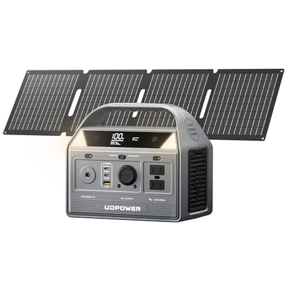 UDPOWER C400 400W Portable Power Station, 256Wh LiFePO4 (Surge 800W), AC+USB-C+12V DC, for Camping RV Emergency Backup, Lightweight - style: UD0400+40W