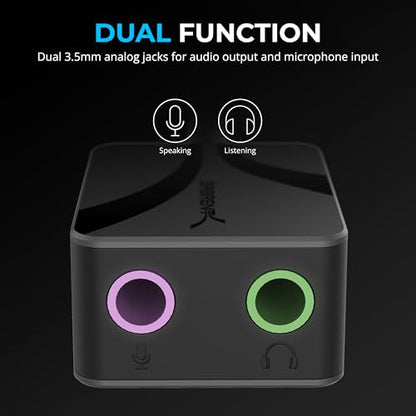 SABRENT USB to 3.5mm Jack Audio Adapter, USB to Headphone Jack Adapter Sound Card, Upgrade to 24-Bit 96Khz for a deep Sound Quality (AU-UCMA) - style: USB-C
