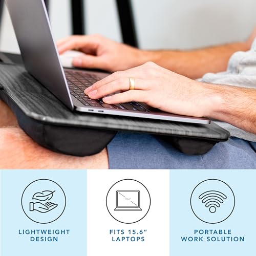 LAPGEAR Home Office Lap Desk – Gray Woodgrain, Fits 15.6” Laptops - color: Gray Woodgrain, size: Home Office W/Device Ledge