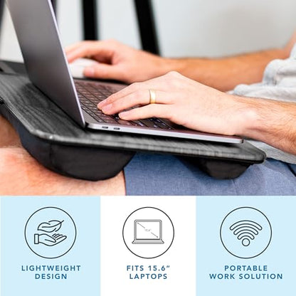 LAPGEAR Home Office Lap Desk – Gray Woodgrain, Fits 15.6” Laptops - color: Gray Woodgrain, size: Home Office W/Device Ledge