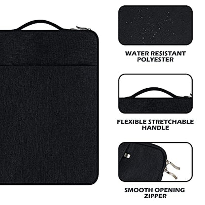 RAINYEAR 15.6 inch Laptop Sleeve Carrying Case with Handle & Pocket, Black | Protective Padded Polyester Laptop Sleeve Case Briefcase Compatible with 15.6 Inch Notebook Computer Chromebook - color: Black, size: 15.6"
