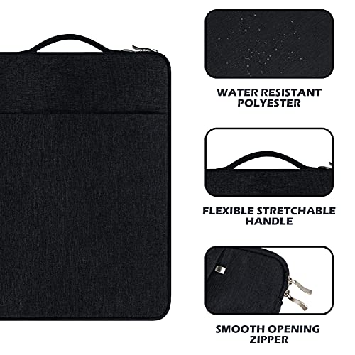 RAINYEAR 13.3 inch Laptop Sleeve Carrying Case with Handle & Pocket, Black | Protective Padded Polyester Laptop Sleeve Case Briefcase for 14 inch MacBook Pro/Max 13.3 Inch MacBook Pro/Air Computer PC - color: Black, size: 13"-13.3"