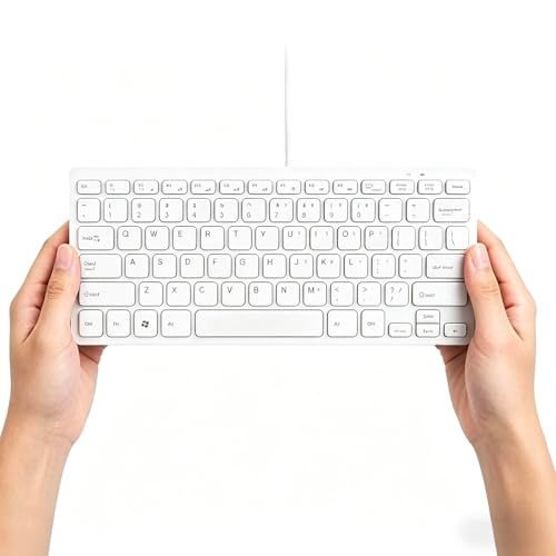 Mini 78 Keys Wired USB Keyboard - Compact & Silent Design for Laptops & Desktops (White)