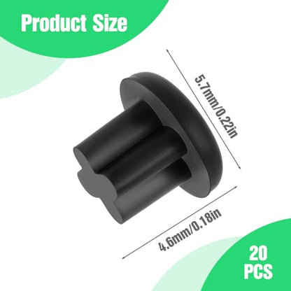 20PCS Rubber Dust Plugs Caps 3.5mm Anti-Dust Headphone Jack Dust Plugs Cover for Mobile Phone Laptop Desktop Computer Earphone (Black)