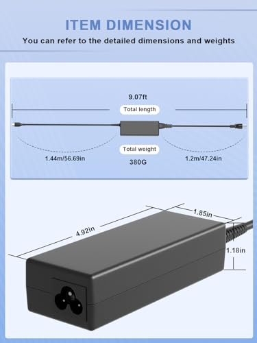 100W-USB C Laptop Charger Compatible with Lenovo Thinkpad HP Dell Asus MacBook Samsung Galaxy Surface Pro 11 10 9 8 7 Universal Chromebook Replacement Power Cord and Other USB-C Devices