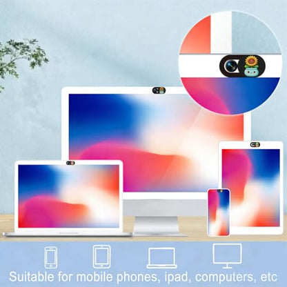 6Pcs 6 Styles Plant Camera Cover Slide Flowers Privacy Guard Accessories, Phone Front Camera Blocker 0.04 Inch Ultra Thin for Laptop Desktop Computer Tablet Notebook Mini PC Office Use - color: Other Plants