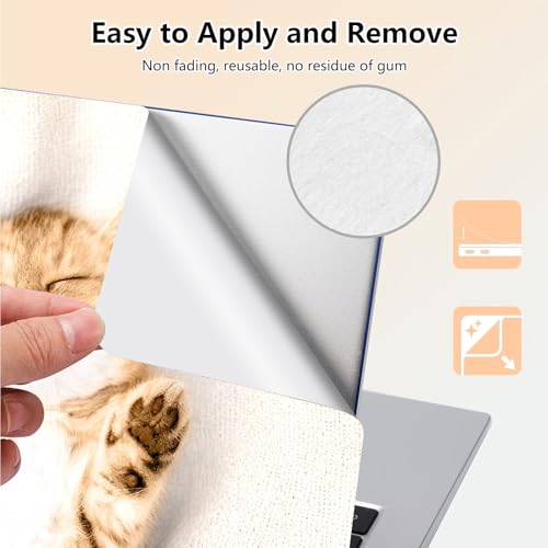 Laptop Skin Sticker Decal 15.6 Inch,12 13 13.3 14 15 15.6 in Laptop Netbook Skins for Notebook,Art Decal Removable Waterproof Scratch Resistant,Universal Vinyl Cover,Cute Cat Sleep - color: Cute Cat Sleep