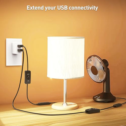 Cable Matters 2-Pack USB On Off Switch, USB Power Switch, 3ft | Supports Data and Power, USB-A Extension Cable with On/Off Switch - size: 3 ft