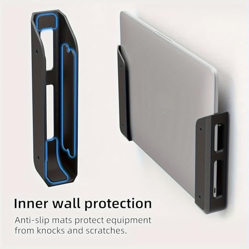 2pcs Black Under Desk Laptop Mount Holder | 26mm Thick Adhesive & Screw Mount for Tablets & Keyboards