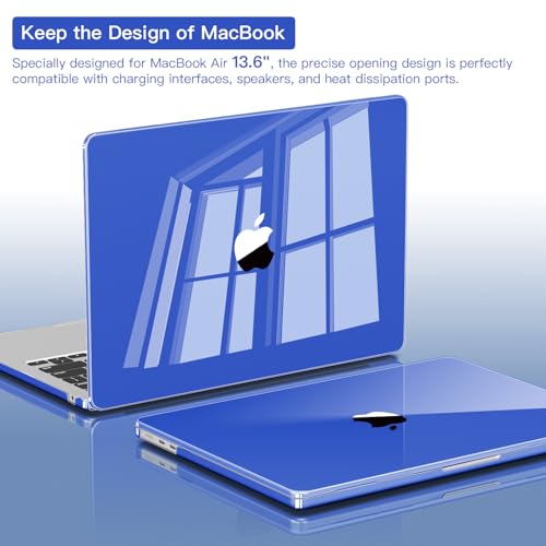 CISSOOK Compatible with MacBook Air 13 inch Case M2 M3 M4 M5 | A3449 A3240 A3113 A2681, 5in1 Set Hard Shell Case Keyboard Cover for MacBook Air 13.6 inch 2022 - 2026, Crystal Blue - color: Air13.6inch-Crystal Blue