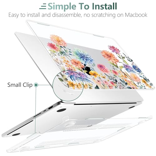 TWOLSKOO Compatible with MacBook Pro 14 inch Case M5 2026 2025-2021 Release M4 M3 M2 M1 Pro/Max Chip, Plastic Hard Shell & Keyboard Cover & Screen Protector & Trackpad Film, Beautiful Flowers - color: Beautiful Flowers