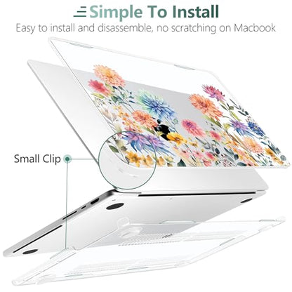 TWOLSKOO Compatible with MacBook Pro 14 inch Case M5 2026 2025-2021 Release M4 M3 M2 M1 Pro/Max Chip, Plastic Hard Shell & Keyboard Cover & Screen Protector & Trackpad Film, Beautiful Flowers - color: Beautiful Flowers