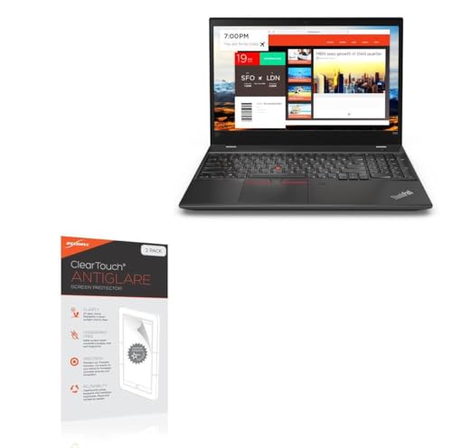 BoxWave Screen Protector Compatible with Lenovo ThinkPad T580 with Touchscreen (15.6 in) - ClearTouch Anti-Glare (2-Pack), Anti-Fingerprint Matte Film Skin
