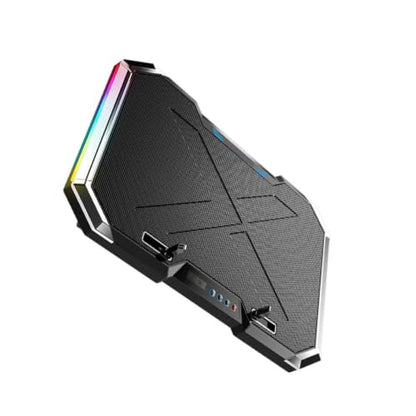 GANAZONO Gaming Laptop Cooling Pad with RGB LED Fan, Touch Control, Alloy Material, 7-Angle Adjustable Stand, Large Quiet Fan for Enhanced Cooling Effect