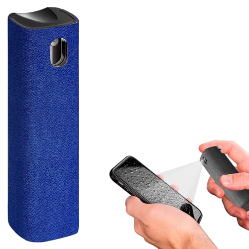 IO CLEAN Mini Screen Cleaner Spray – Finger Proof Screen Cleaner for Smartphones, iPads, MacBooks, Laptops, Car Screens, Touchscreens – 3in1 Mist Cleaner, Microfiber Cloth and Cover (Navy Blue) - color: Navy blue