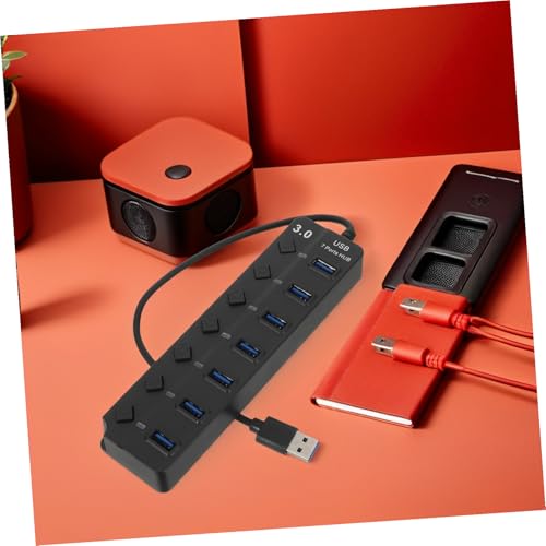 MERRYHAPY Multiple USB Ports Hub for Laptop USB Splitter 7 Ports High-Speed USB 3.0 Led Indicator Backup Power Easy to Use