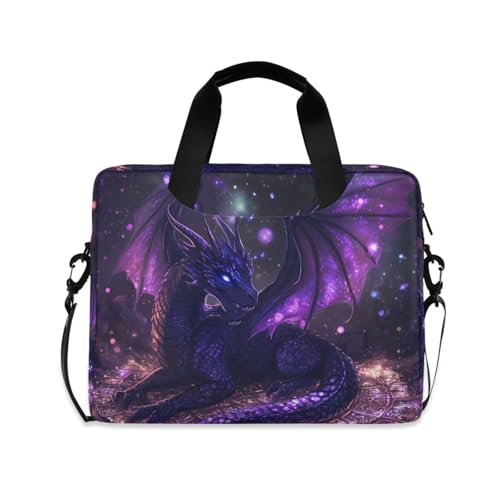 ALAZA Purple Dragon Laptop Case Bag Sleeve Portable Crossbody Messenger Briefcase w/Strap Handle, 13 14 15.6 inch - color: Multicolor1
