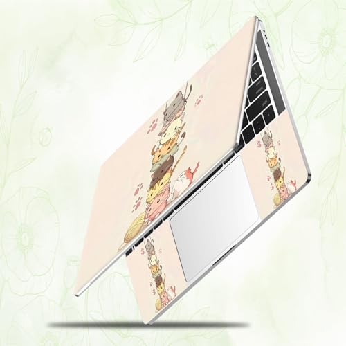 Laptop Skin Sticker Decal, Universal Reusable Vinyl Laptop Cover for 12" 13" 13.3" 14" 15" 15.4" 15.6" Notebook PC, Waterproof Scratch-Resistant with 2 Wrist Pads, Easy to Apply & Remove,Cats Cute - color: Cats Cute