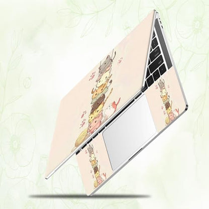 Laptop Skin Sticker Decal, Universal Reusable Vinyl Laptop Cover for 12" 13" 13.3" 14" 15" 15.4" 15.6" Notebook PC, Waterproof Scratch-Resistant with 2 Wrist Pads, Easy to Apply & Remove,Cats Cute - color: Cats Cute