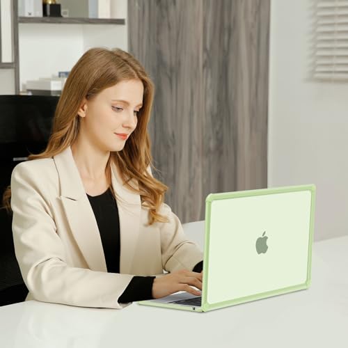 MOSISO Compatible with MacBook Air 13 inch Case M5 2026 M4 M3 M2 2025-2022 | A3449 A3240 A3113 A2681, 3 in 1 Kit Crack-Resistant Heavy Duty Protective Hard Shell Case Cover with TPU Bumper, Sage Green - color: Sage Green