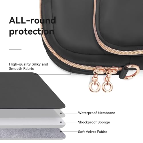 15.6 16 Inch Laptop Bag Case for Women Men Compatible with MacBook Pro M5/HP OmniBook Omen Envy/Dell Pro Inspiron/Lenovo Yoga IdealPad, Messenger Carrying Briefcase Computer Bag Case, Black - color: Black, size: 15.6 inch