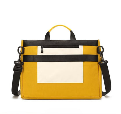 Multifunctional laptop bag, 13.3-16 inch waterproof laptop bag, casual crossbody shoulder handbag for men and women - color: Turmeric Milk White