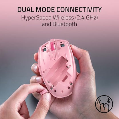 Razer Orochi V2 Wireless Gaming Mouse, PC & Mac, Portable, 60g, Quartz Pink | Bluetooth & 2.4GHz Wireless Connectivity, 18K DPI, Up to 1100 Hr Battery Life - color: Quartz