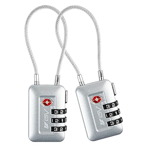 TSA Accepted Luggage Travel Lock, Set-Your-Own Combination Lock for School Gym Locker, Luggage Suitcase Baggage Locks, Filing Cabinets, Toolbox, Case (Silver, 2 Pack) - color: Silver 2-Pack