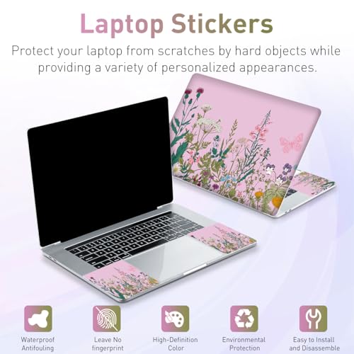 15-15.6 inches Netbook Laptop Skin Sticker Decal Reusable Cover Protector for 11.6 12 13 13.3 14 15 15.4 Notebook Chromebook PC, Scratch-Resistant Waterproof I Retro Botanical - color: Retro Botanical