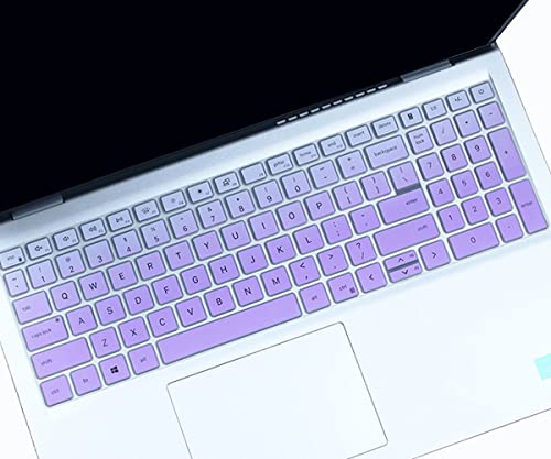 Keyboard Cover for 2024 2023 Dell Inspiron 15 5510 5515 3510 3511 3515 3520 3525 3530 3535, Dell Vostro 15 3510 5510 5515, 2025 Dell 15 Laptop DC15250 DC15255 Keyboard Skin Protector, Ombre Purple - color: Ombre Purple