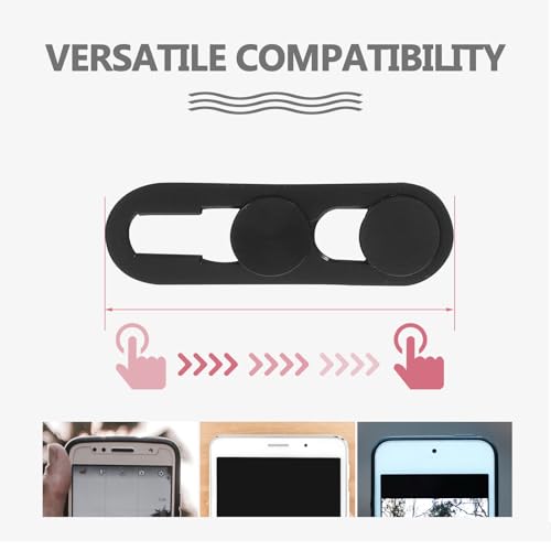 2pcs Sliding Phone Camera Cover Privacy Lens Protector for Smartphones and Laptops, Ultra-Thin Black Webcam Shield Compatible with Cell Phones and Desktop Pcs