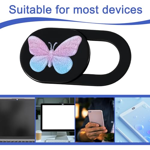 6 Pcs Camera Cover Slide Laptop Camera Privacy Cover Slide 0.73''x0.35'' Butterfly Design Webcam Cover-Slide for Smartphone Laptop Desktop Computer Tablet to Protect Your Privacy Security