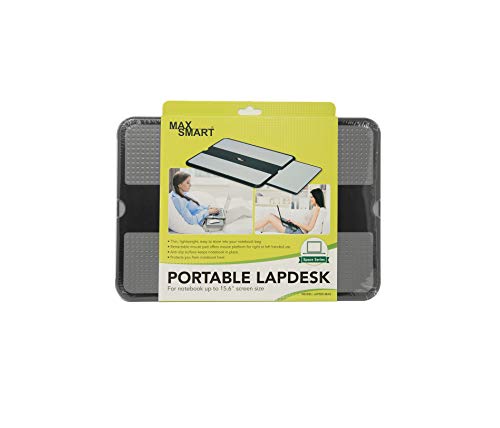 MAX SMART Portable Laptop Lap Pad, Laptop Desk with Retractable Mouse Tray, Sturdy Stable Work Surface for Bed Sofa Couch or Travel