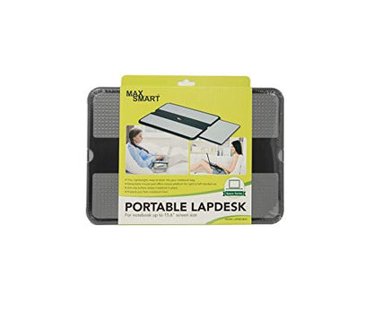 MAX SMART Portable Laptop Lap Pad, Laptop Desk with Retractable Mouse Tray, Sturdy Stable Work Surface for Bed Sofa Couch or Travel