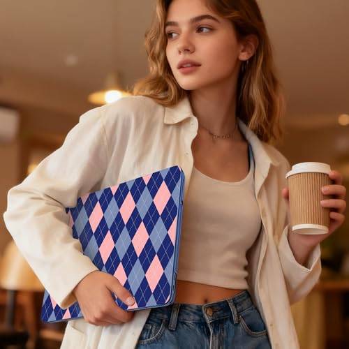 May Chen for MacBook Neo Case 13 inch 2026 | 100% Match Official Color | Pattern Printing, Anti-Crack & Scratch & Fingerprint | Protective Hard Shell Cases Laptop Model A3404 - Argyle Pattern - color: Argyle pattern