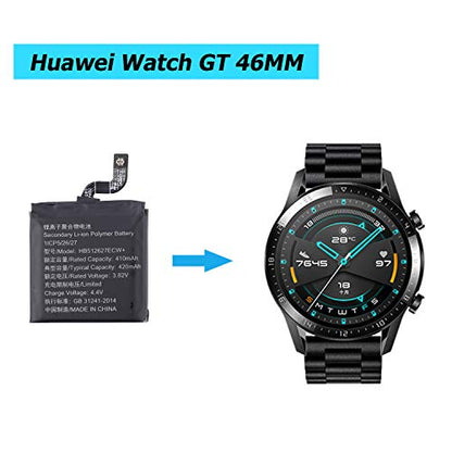 HB512627ECW+ Replacement Battery Compatible with Huawei Watch 2 / Watch 2 Pro/GT1 FTN-B19 46MM with Toolkit